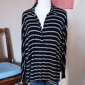 We The Free-Black and White Striped Women's Top